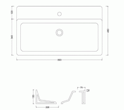 LAVABO DA APPOGGIO 80X46